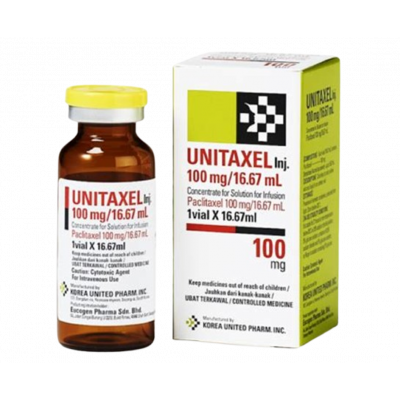 UNITAXEL 100 MG / 16.67 ML ( PACLITAXEL ) CONCENTRATE FOR DILUTION FOR IV INFUSION 16.67 ML VIAL